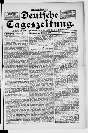 Deutsche Tageszeitung vom 21.07.1896