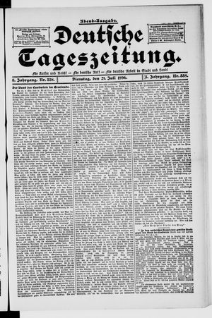 Deutsche Tageszeitung vom 21.07.1896