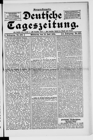 Deutsche Tageszeitung vom 22.07.1896