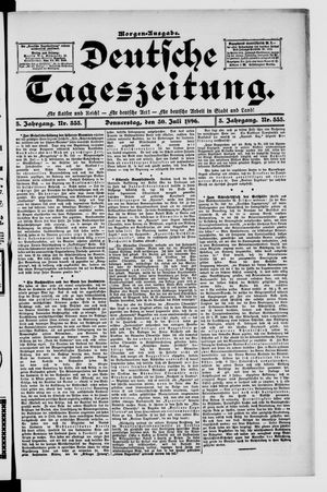 Deutsche Tageszeitung vom 30.07.1896