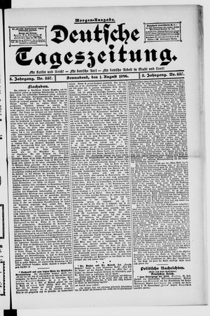 Deutsche Tageszeitung on Aug 1, 1896