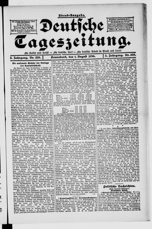 Deutsche Tageszeitung on Aug 1, 1896