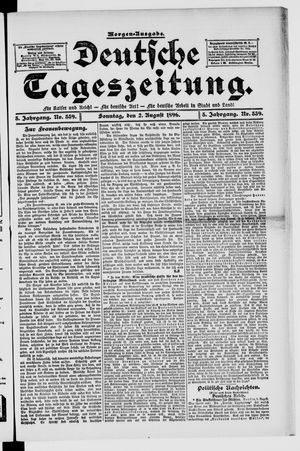 Deutsche Tageszeitung on Aug 2, 1896