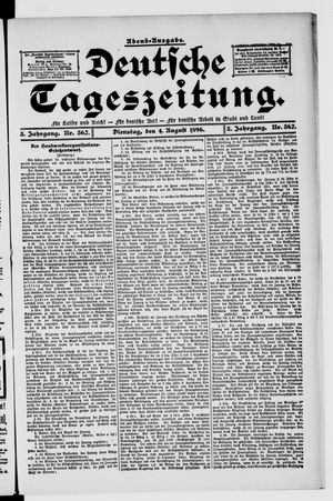 Deutsche Tageszeitung vom 04.08.1896
