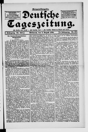 Deutsche Tageszeitung vom 05.08.1896