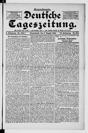 Deutsche Tageszeitung vom 08.08.1896