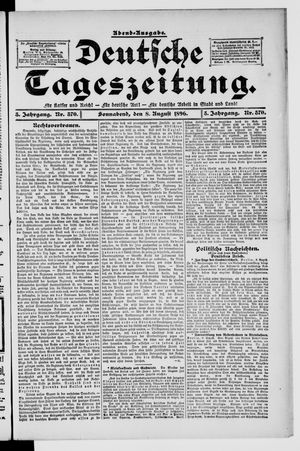 Deutsche Tageszeitung vom 08.08.1896