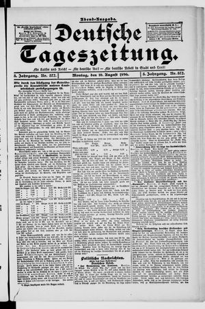 Deutsche Tageszeitung vom 10.08.1896