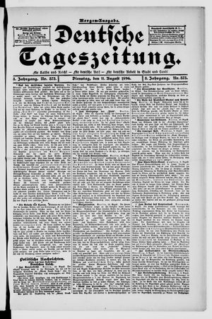 Deutsche Tageszeitung on Aug 11, 1896