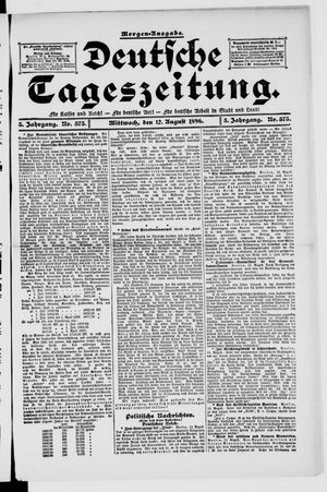 Deutsche Tageszeitung vom 12.08.1896