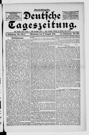 Deutsche Tageszeitung vom 12.08.1896