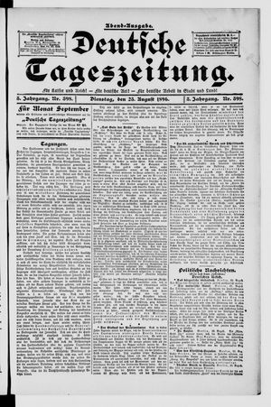 Deutsche Tageszeitung vom 25.08.1896