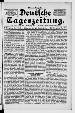 Deutsche Tageszeitung vom 26.08.1896