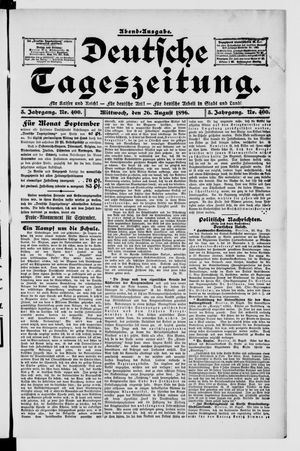 Deutsche Tageszeitung vom 26.08.1896