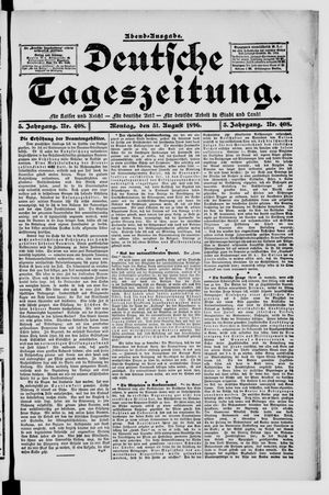 Deutsche Tageszeitung vom 31.08.1896