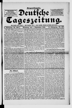 Deutsche Tageszeitung vom 01.09.1896