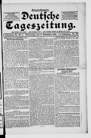 Deutsche Tageszeitung vom 03.09.1896