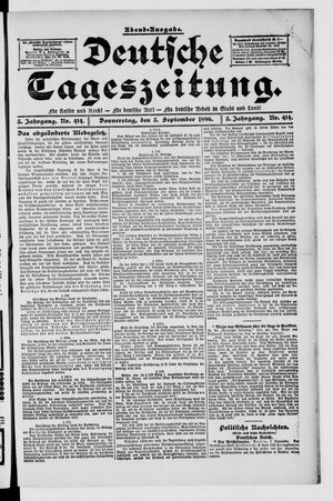 Deutsche Tageszeitung vom 03.09.1896