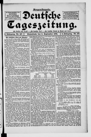 Deutsche Tageszeitung vom 05.09.1896