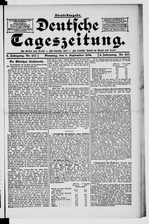 Deutsche Tageszeitung vom 08.09.1896