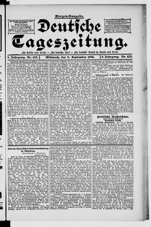 Deutsche Tageszeitung vom 09.09.1896