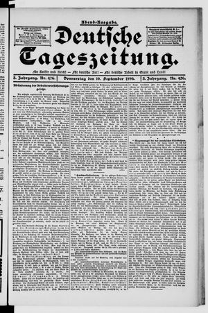 Deutsche Tageszeitung vom 10.09.1896