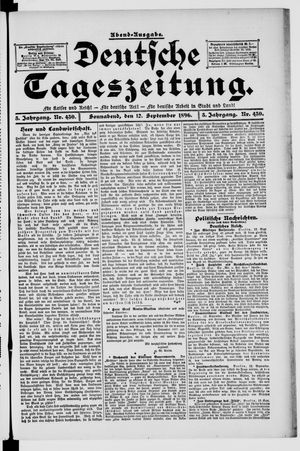 Deutsche Tageszeitung vom 12.09.1896