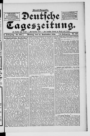 Deutsche Tageszeitung vom 14.09.1896