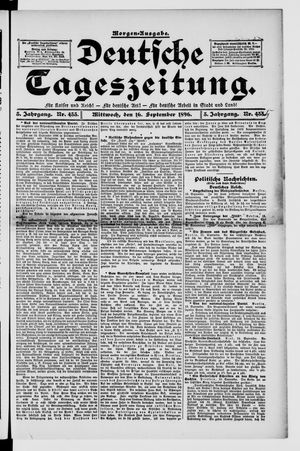 Deutsche Tageszeitung vom 16.09.1896