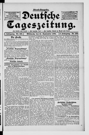 Deutsche Tageszeitung vom 16.09.1896