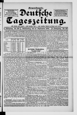 Deutsche Tageszeitung on Sep 17, 1896