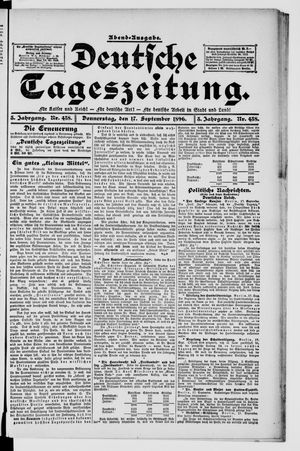 Deutsche Tageszeitung on Sep 17, 1896