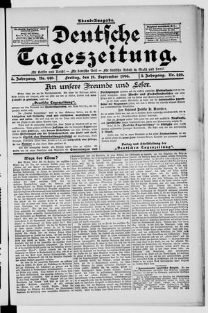 Deutsche Tageszeitung vom 18.09.1896
