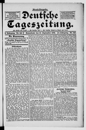 Deutsche Tageszeitung vom 19.09.1896