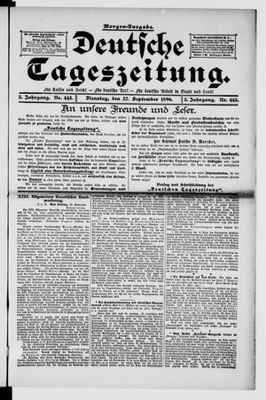 Deutsche Tageszeitung vom 22.09.1896
