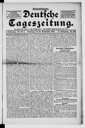 Deutsche Tageszeitung vom 27.09.1896