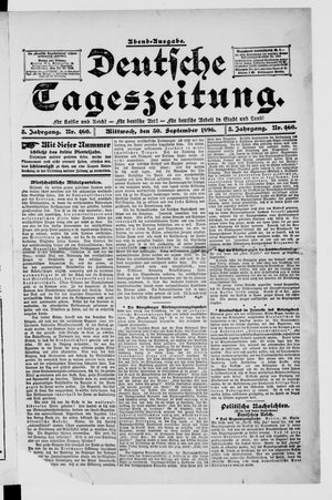 Deutsche Tageszeitung vom 30.09.1896