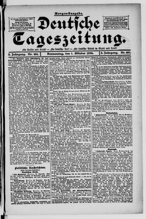 Deutsche Tageszeitung on Oct 1, 1896