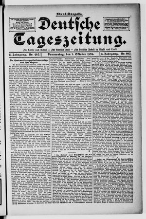 Deutsche Tageszeitung on Oct 1, 1896