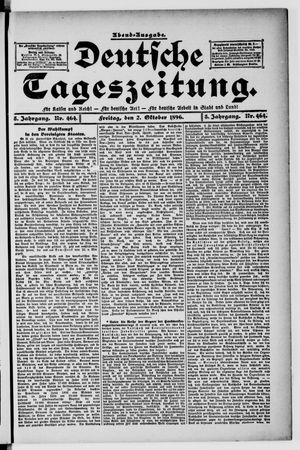 Deutsche Tageszeitung on Oct 2, 1896