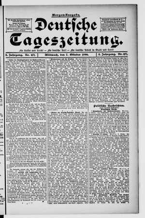 Deutsche Tageszeitung vom 07.10.1896