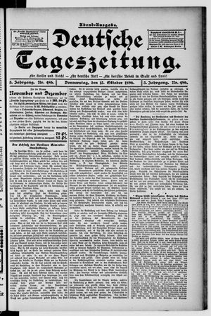 Deutsche Tageszeitung vom 15.10.1896