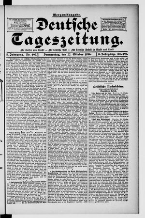Deutsche Tageszeitung vom 22.10.1896