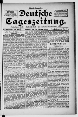 Deutsche Tageszeitung vom 26.10.1896