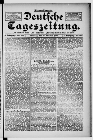 Deutsche Tageszeitung on Oct 27, 1896