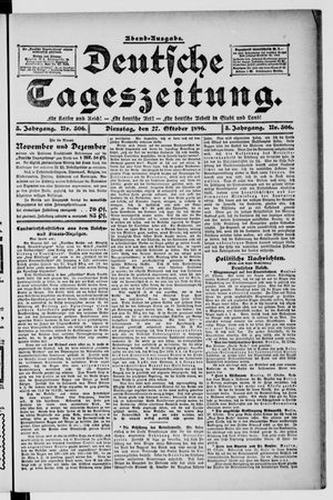 Deutsche Tageszeitung on Oct 27, 1896