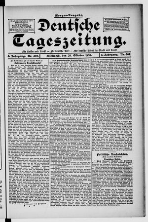 Deutsche Tageszeitung on Oct 28, 1896