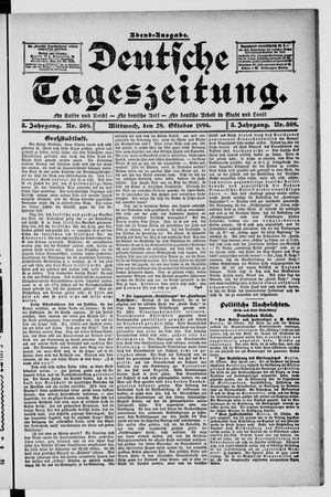 Deutsche Tageszeitung on Oct 28, 1896