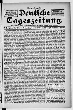 Deutsche Tageszeitung on Oct 29, 1896