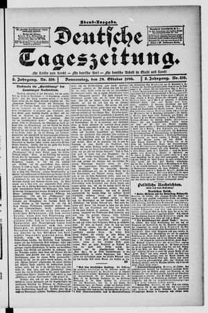 Deutsche Tageszeitung on Oct 29, 1896